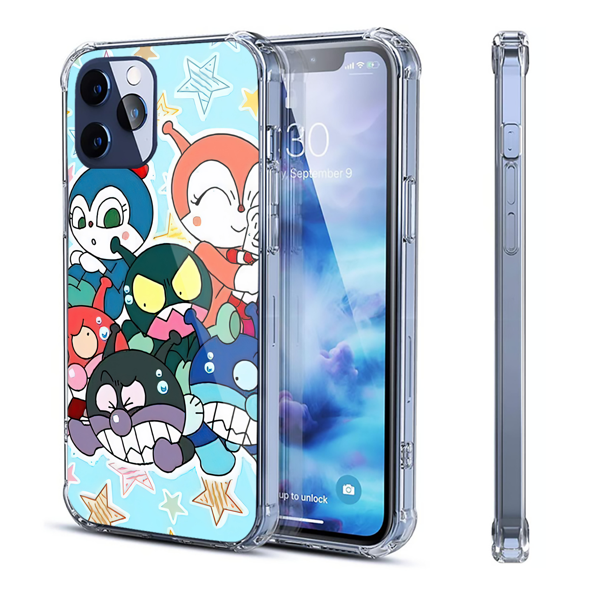 （画像用） アンパンマン Anpanman 【iPhone 12シリーズ対応】透明スマホケース（クリアソフトケース）